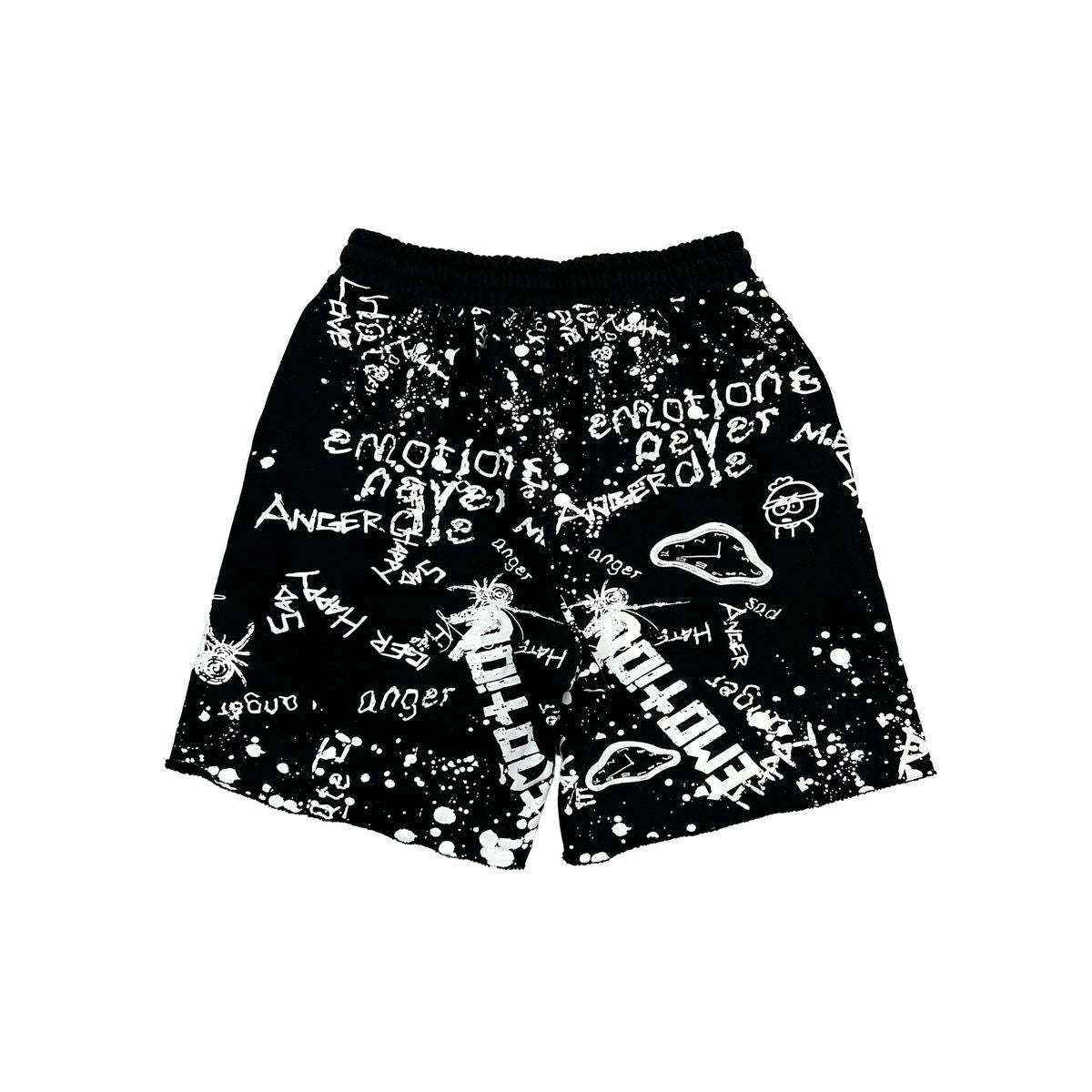 MIXED EMOTION| GRAFFITI BLACK SHORTS