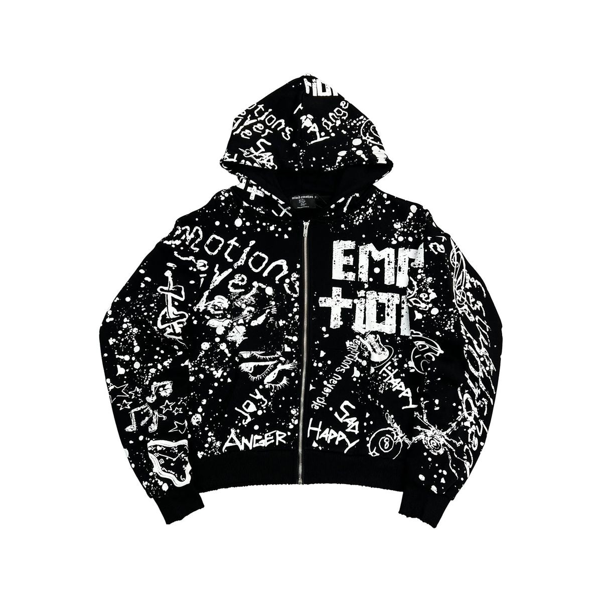 MIXED EMOTION| GRAFFITI BLACK HOODIE