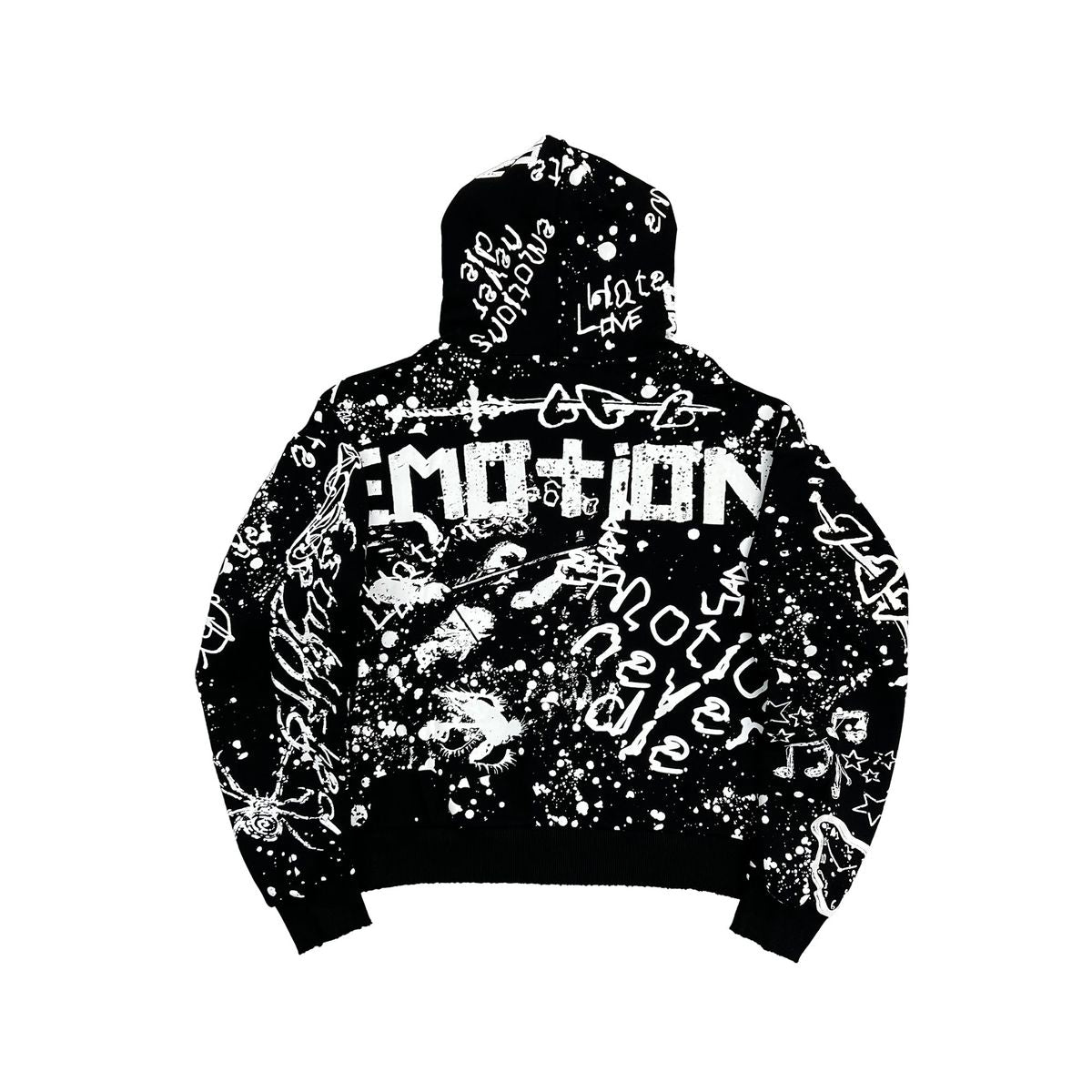 MIXED EMOTION| GRAFFITI BLACK HOODIE