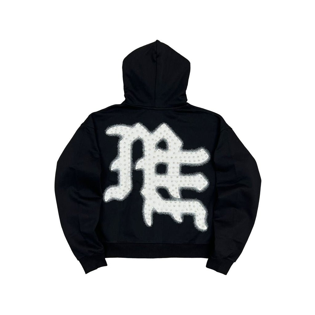 MIXED EMOTION| BLACK END RHINESTONE HOODIE