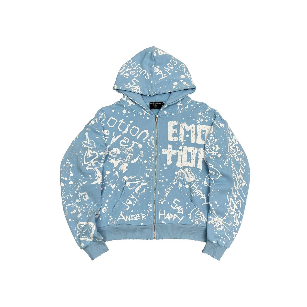 MIXED EMOTION| GRAFFITI BLUE HOODIE