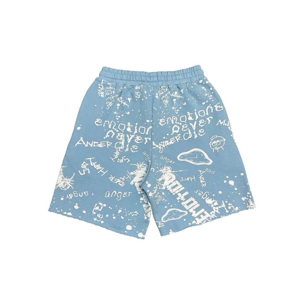 MIXED EMOTION| GRAFFITI BLUE SHORTS
