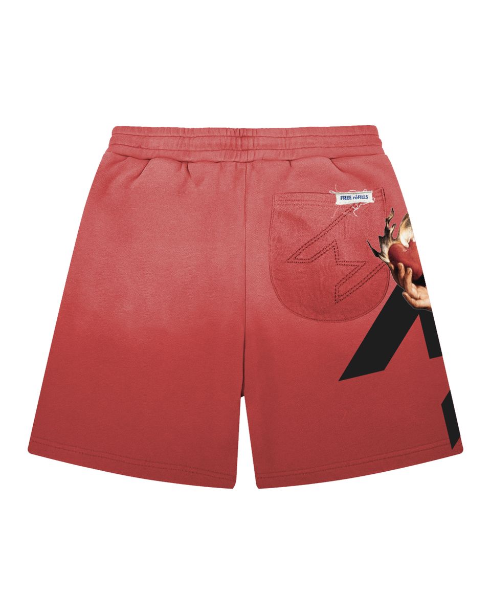 SACRED FLEECE SHORTS RED