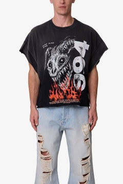 MNML|RITUAL CUTOFF TEE-BLACK
