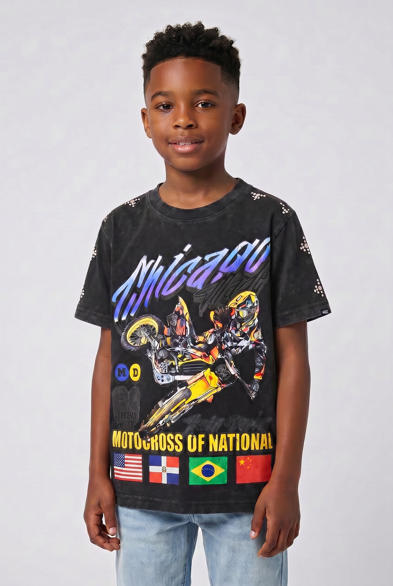 ELITE| KIDS MOTOCROSS EMBELLISHED TEE