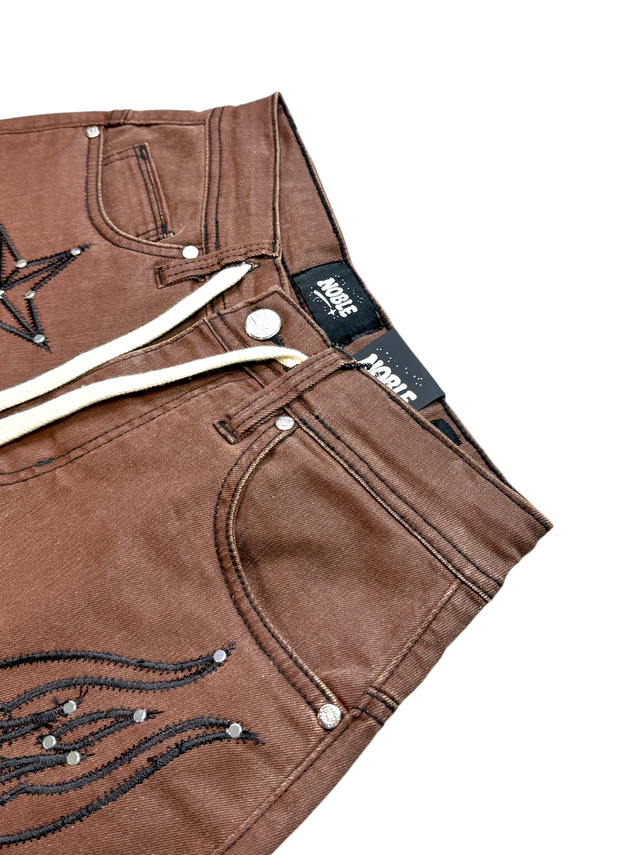 NOBLE| SHOOTING STARS RHINESTONE DENIM SHORTS