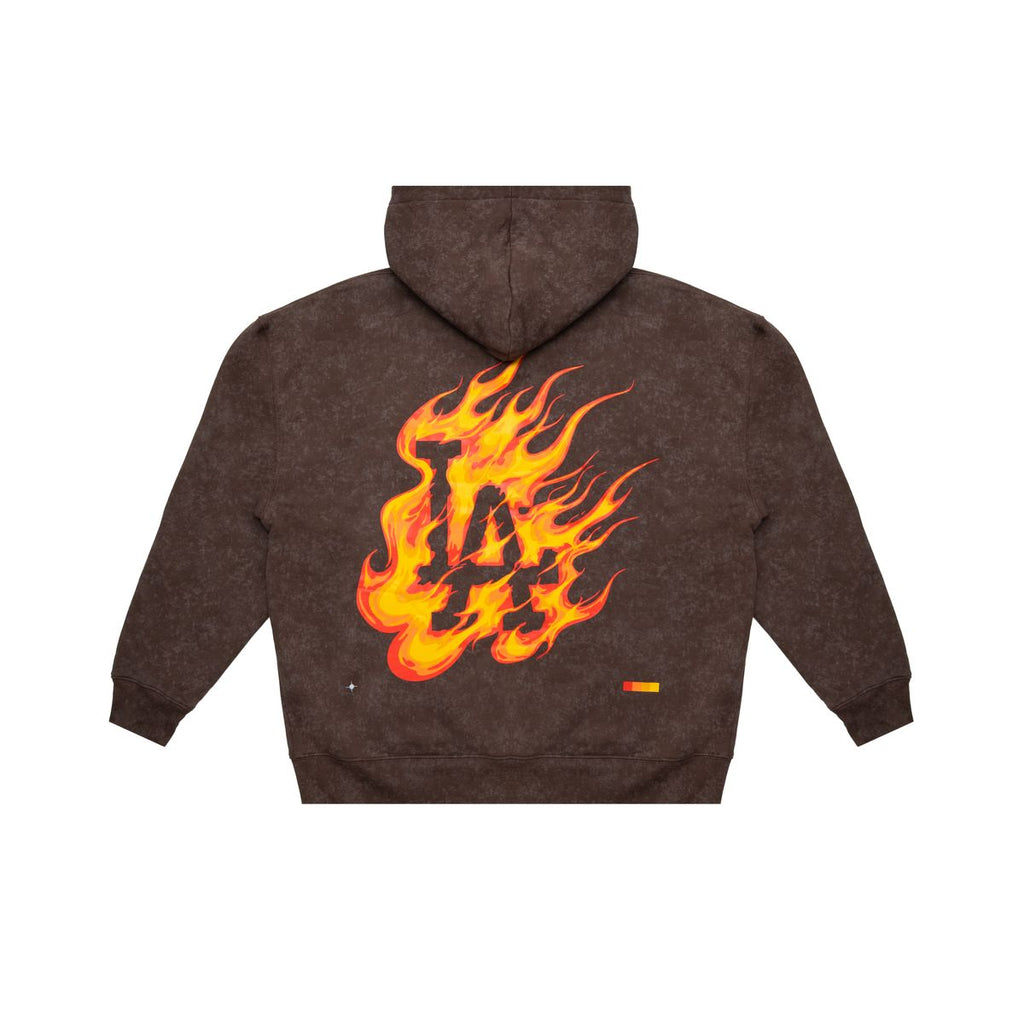 BY APPT ONLY | HEAT CHECK ZIP HOODIE - BROWN, back flat lay