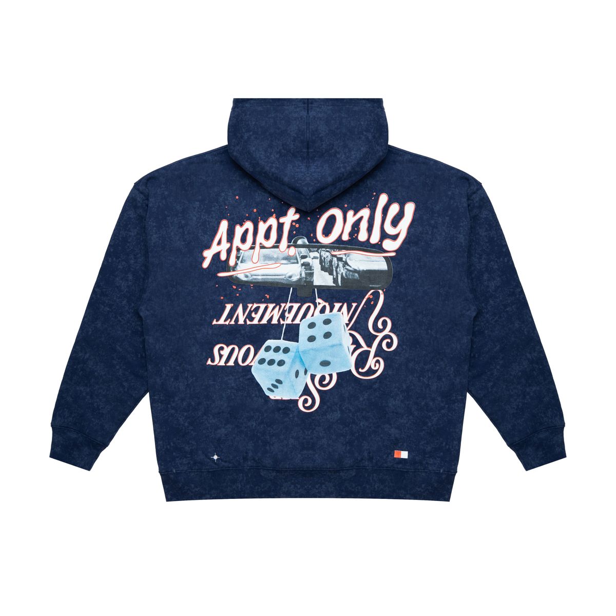 BY APPT ONLY | PAST BEHIND US ZIP HOODIE - BLUE, back flat lay