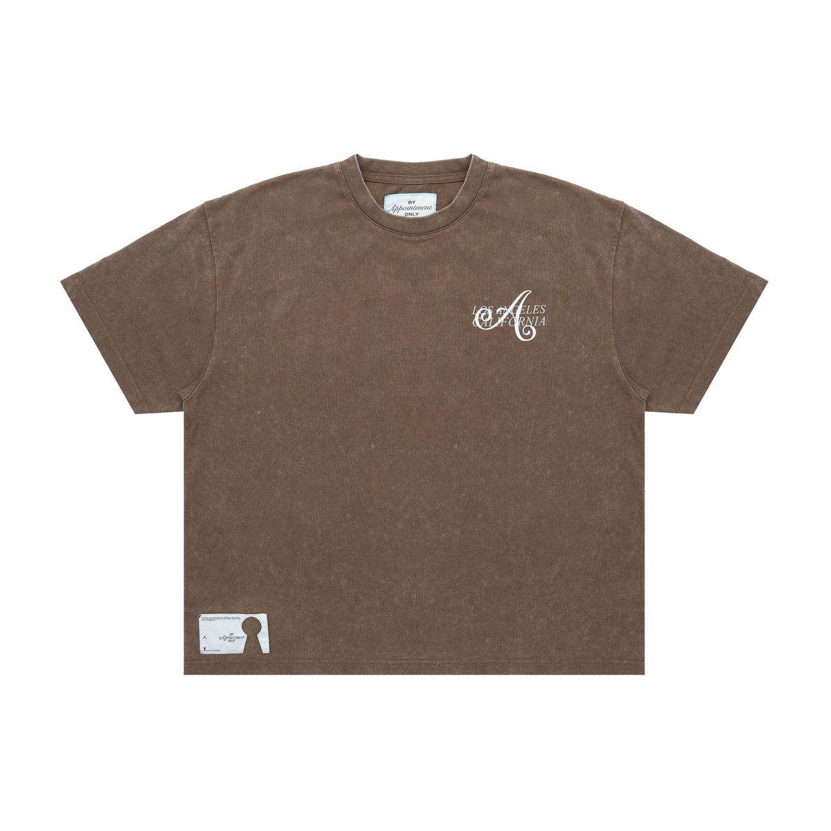 BY APPT ONLY | HEADLINE TEE - BROWN, front flat lay