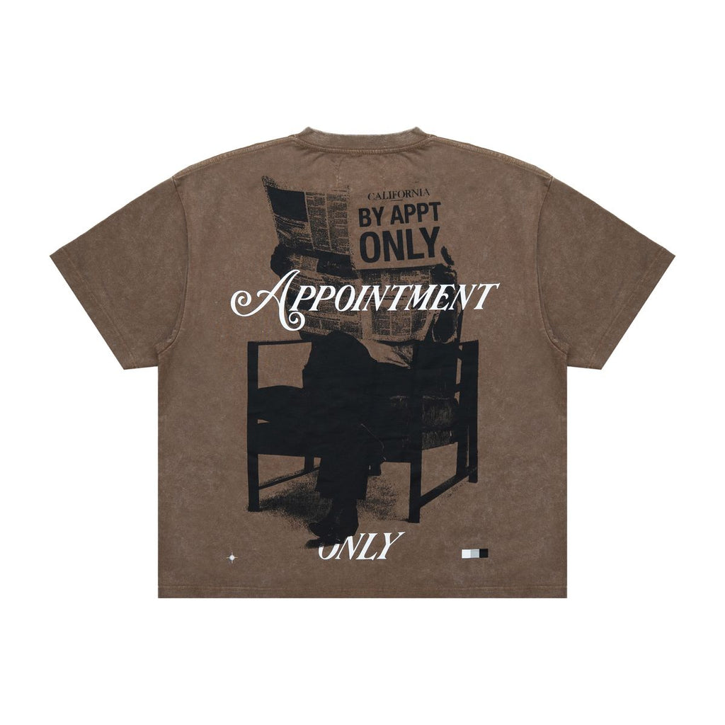 BY APPT ONLY | HEADLINE TEE - BROWN, back flat lay