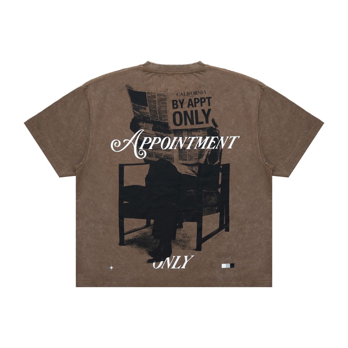 BY APPT ONLY | HEADLINE TEE - BROWN, back flat lay