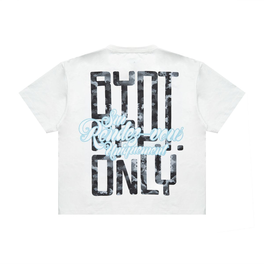 BY APPT ONLY | FRENCH CAMO TEE - WHITE, back flat lay