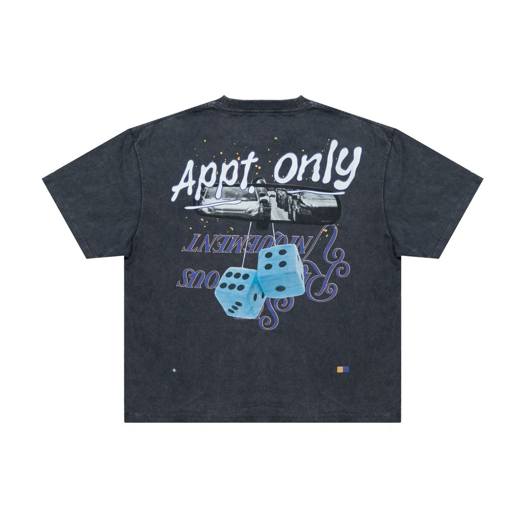 BY APPT ONLY | PAST BEHIND US TEE - BLACK, back flat lay