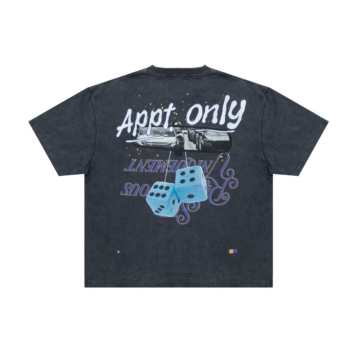 BY APPT ONLY | PAST BEHIND US TEE - BLACK, back flat lay