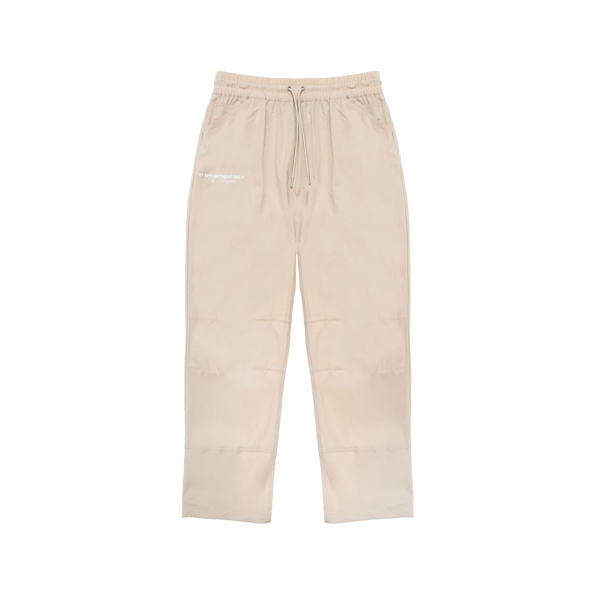 BY APPT ONLY ENZO PANT in TAN/WHITE, front flat lay