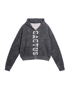 AZVA|DARK GREY CAMO ZIP UP