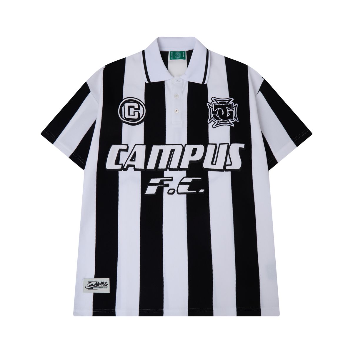 STRIPED SS POLO TEE| BLACK\WHITE