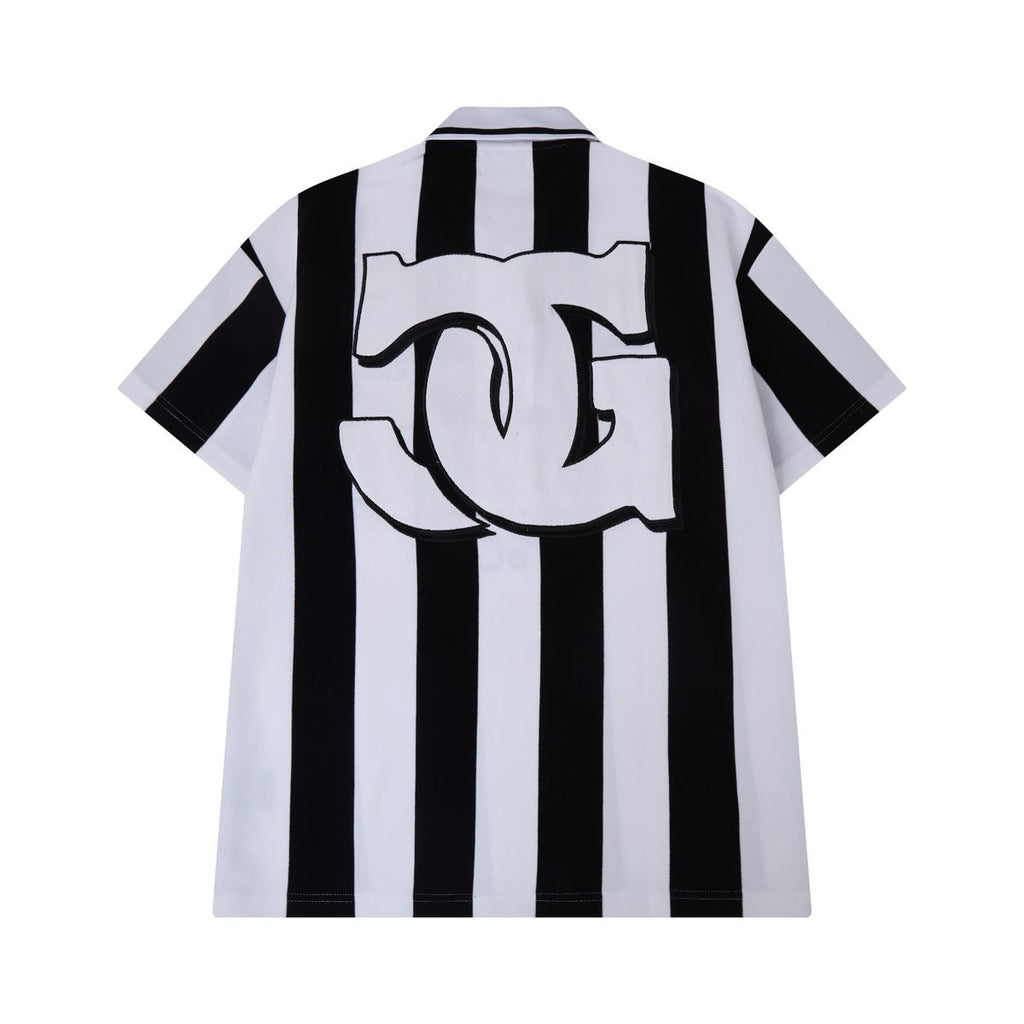STRIPED SS POLO TEE| BLACK\WHITE