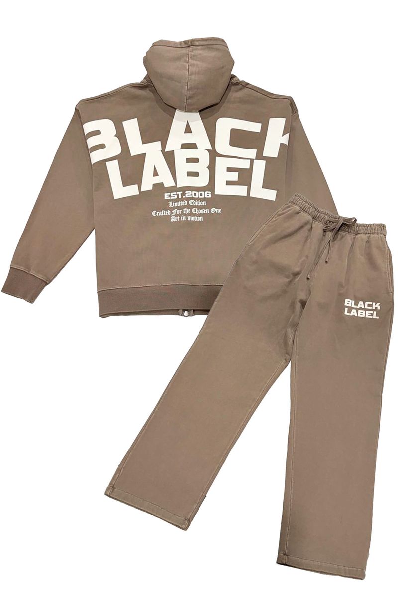 BLACK LABEL BROWN GARMENT DYE JOGGER SET