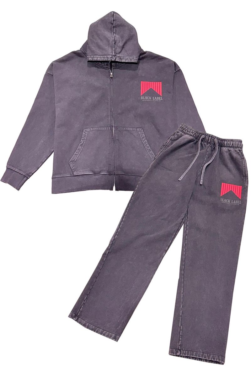 BLACK LABEL BLACK GARMENT DYE JOGGER SET