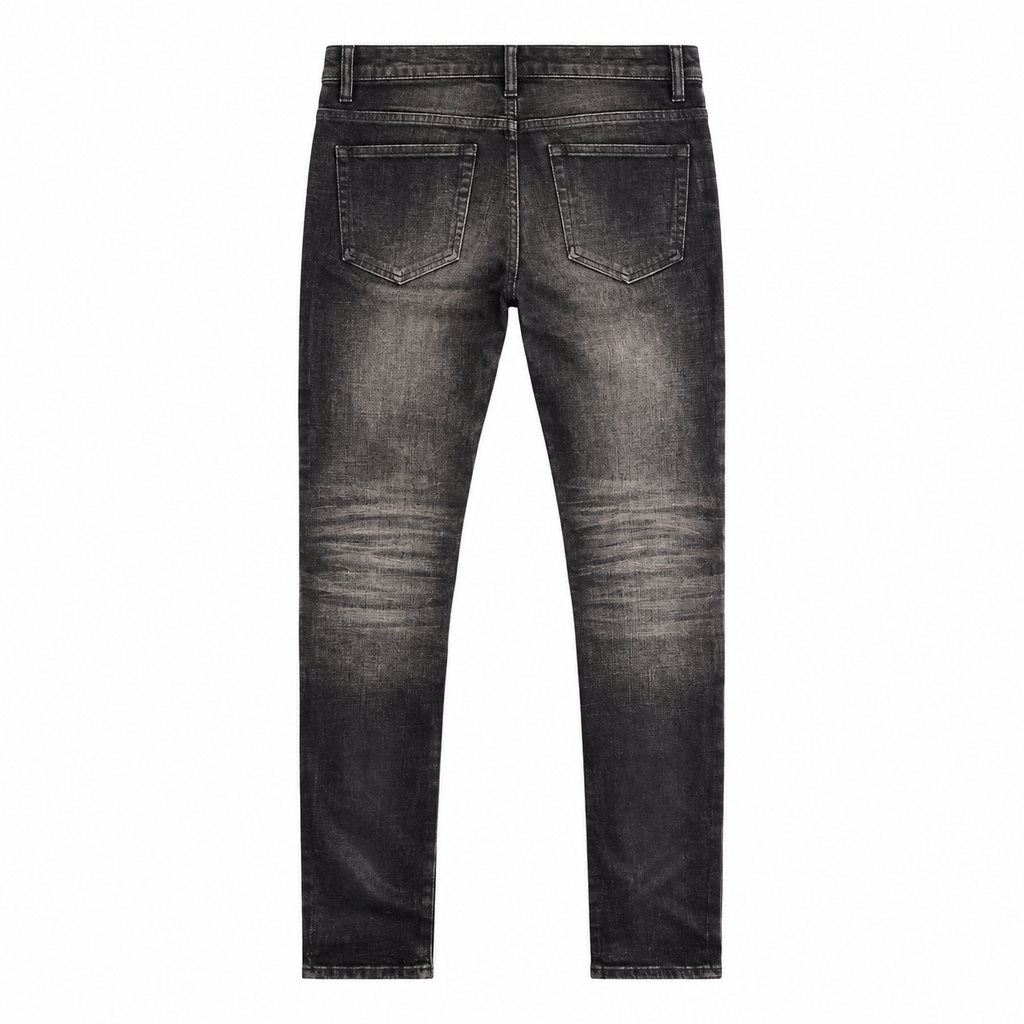 DAVID SKINNY JEANS - GREY WAX - back flat lay (AI reconstructed)
