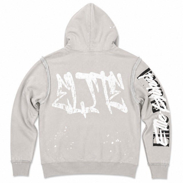 ELITE | MEN’S DOUBLE LAYER ROYAL ZIP-UP HOODIE - GREY / BLUE (1137-D) - back