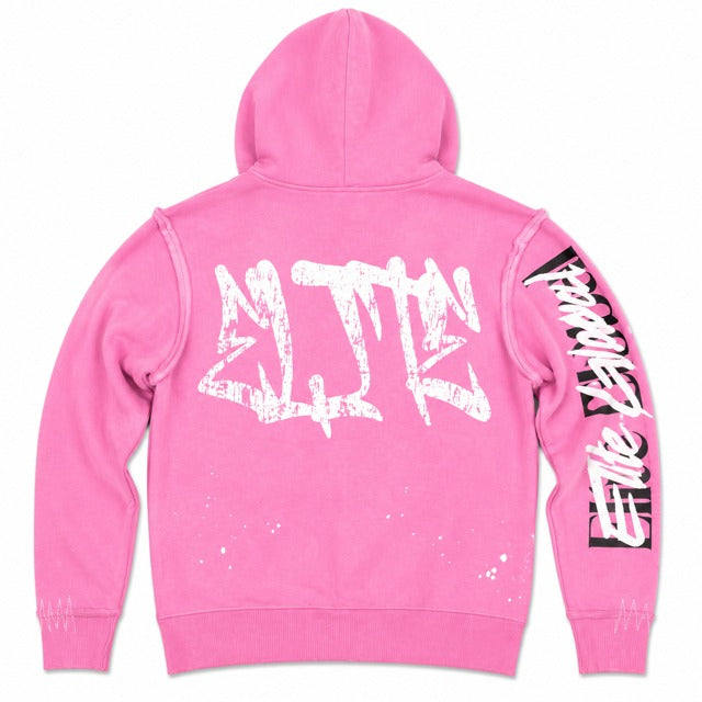 ELITE | MEN’S DOUBLE LAYER ROYAL ZIP-UP HOODIE - PINK / BLACK (1138-D) - back