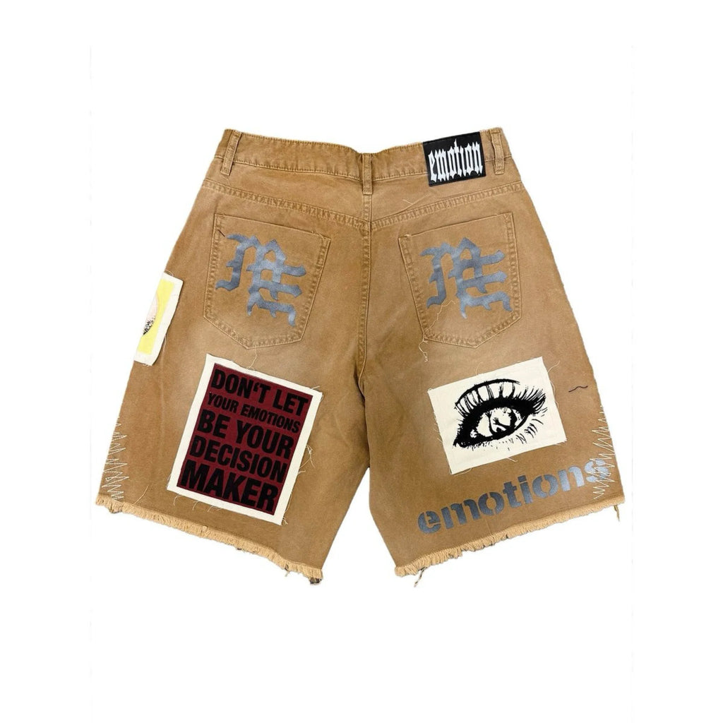 MIXED EMOTION| BROWN CHAOS CARPENTER SHORTS
