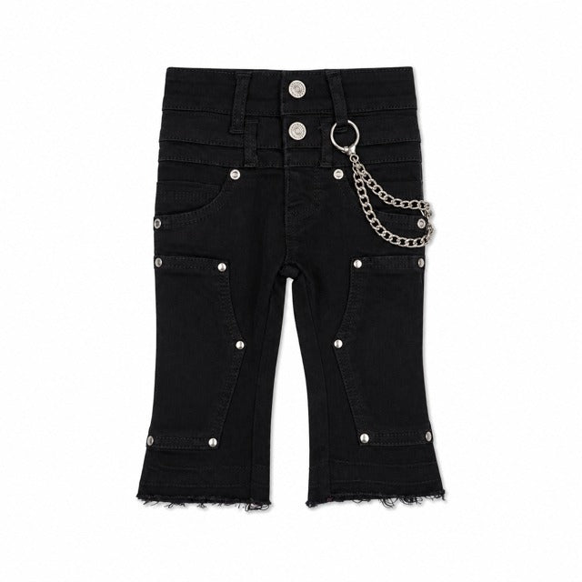 ELITE | INFANT DOUBLE WAIST DENIM JEANS - BLACK (153342) - front