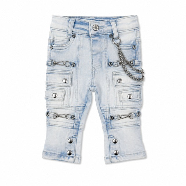 ELITE | INFANT CYBORG DENIM JEANS - BLUE WASH (153343) - front