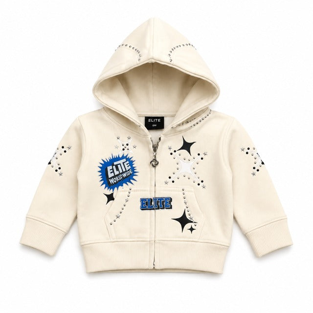 ELITE | INFANT STREET ART ZIP-UP HOODIE - CREAM (153349) - front