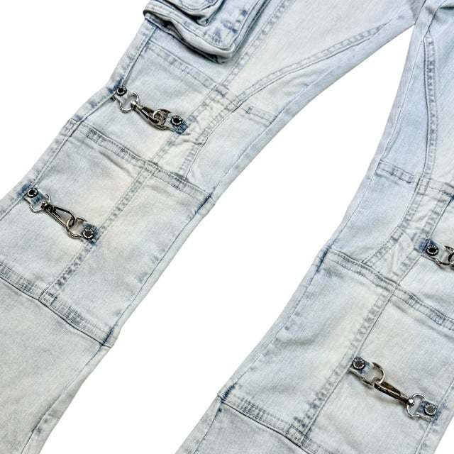 ELITE | MEN’S BUCKLE BLUE FLARE JEANS - BLUE WASH (19491) - detail 04
