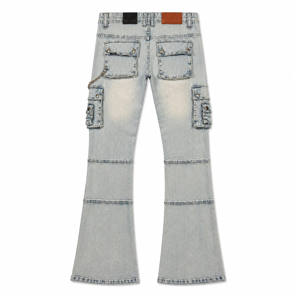 ELITE | MEN’S BUCKLE VINTAGE FLARE JEANS - VINTAGE WASH (19492) - back
