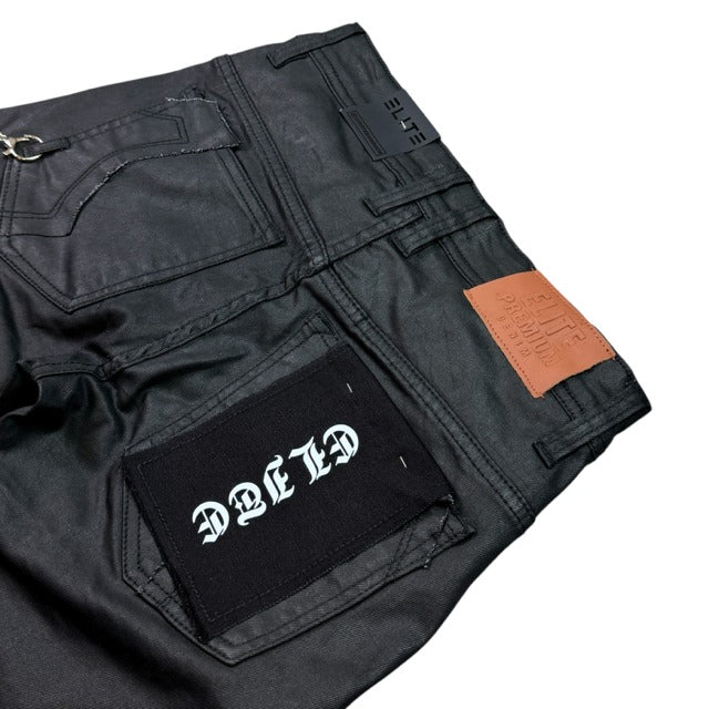 ELITE | MEN’S ZIPPER NINJA WAX FLARE JEANS - BLACK WAX (19493) - detail 05
