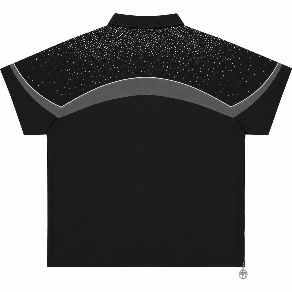 GFTD LA APEX SHIRT BLACK - back flat lay (color-matched reconstruction)