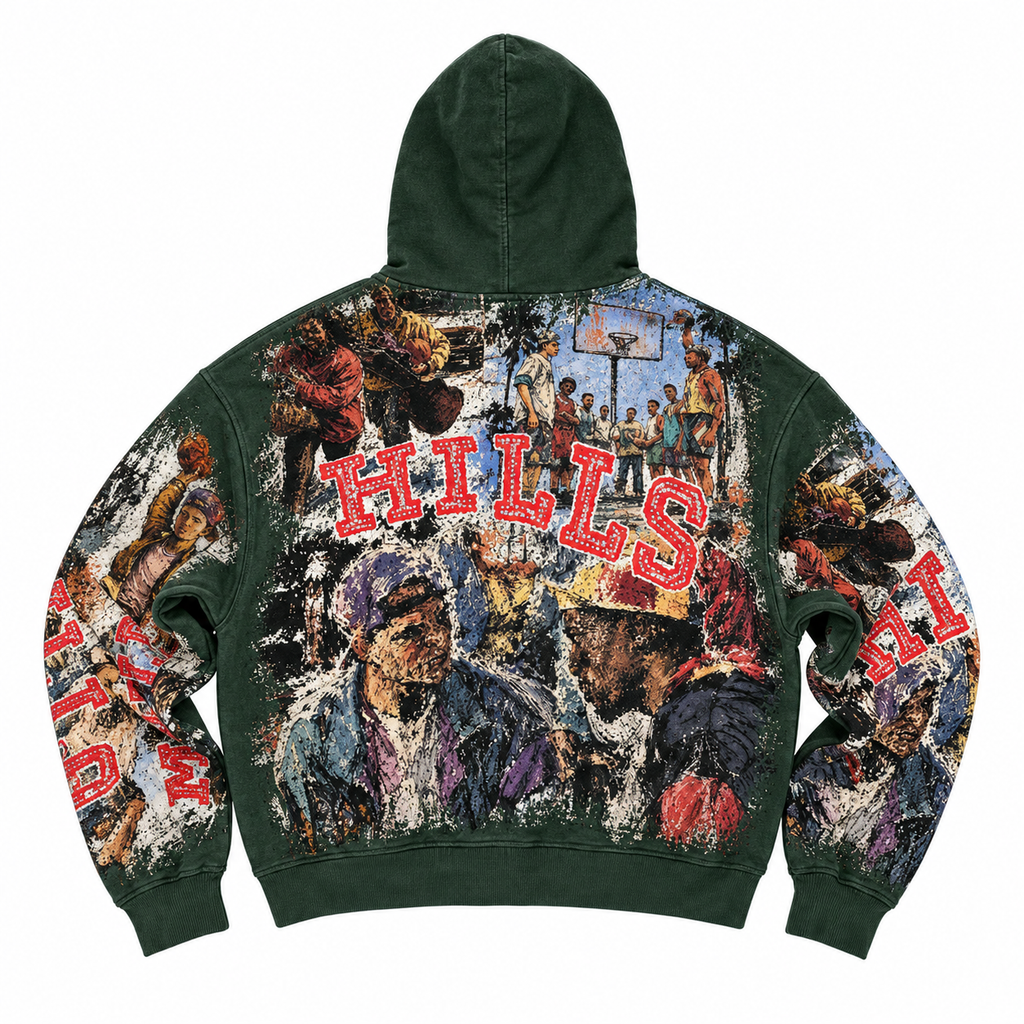 CAN'T JUMP ZIP-UP HOODIE - HUNTER GREEN