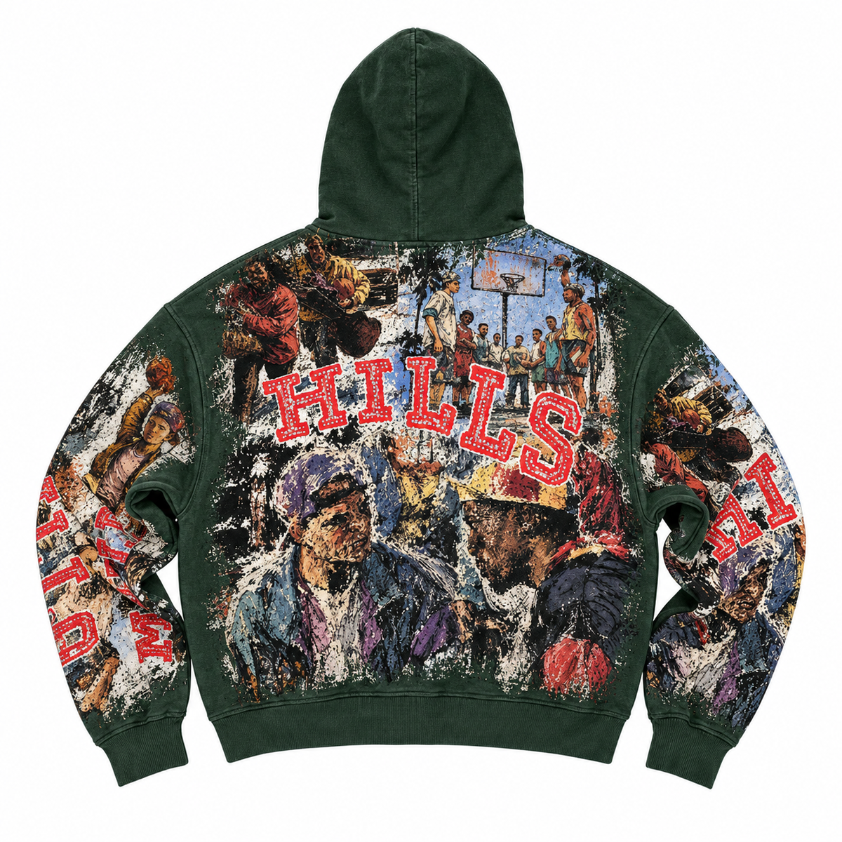 CAN'T JUMP ZIP-UP HOODIE - HUNTER GREEN