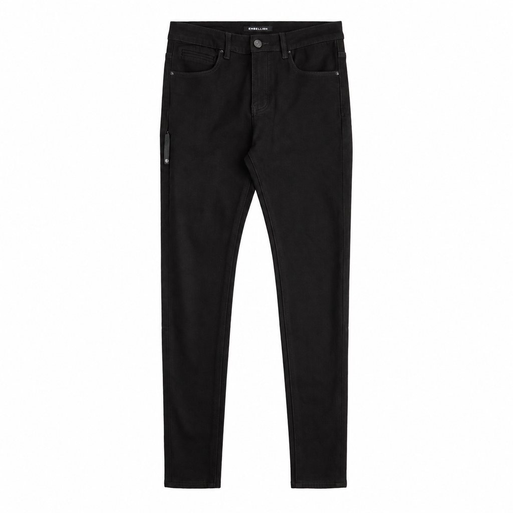 DAVID SKINNY JEANS - JET BLACK - front flat lay
