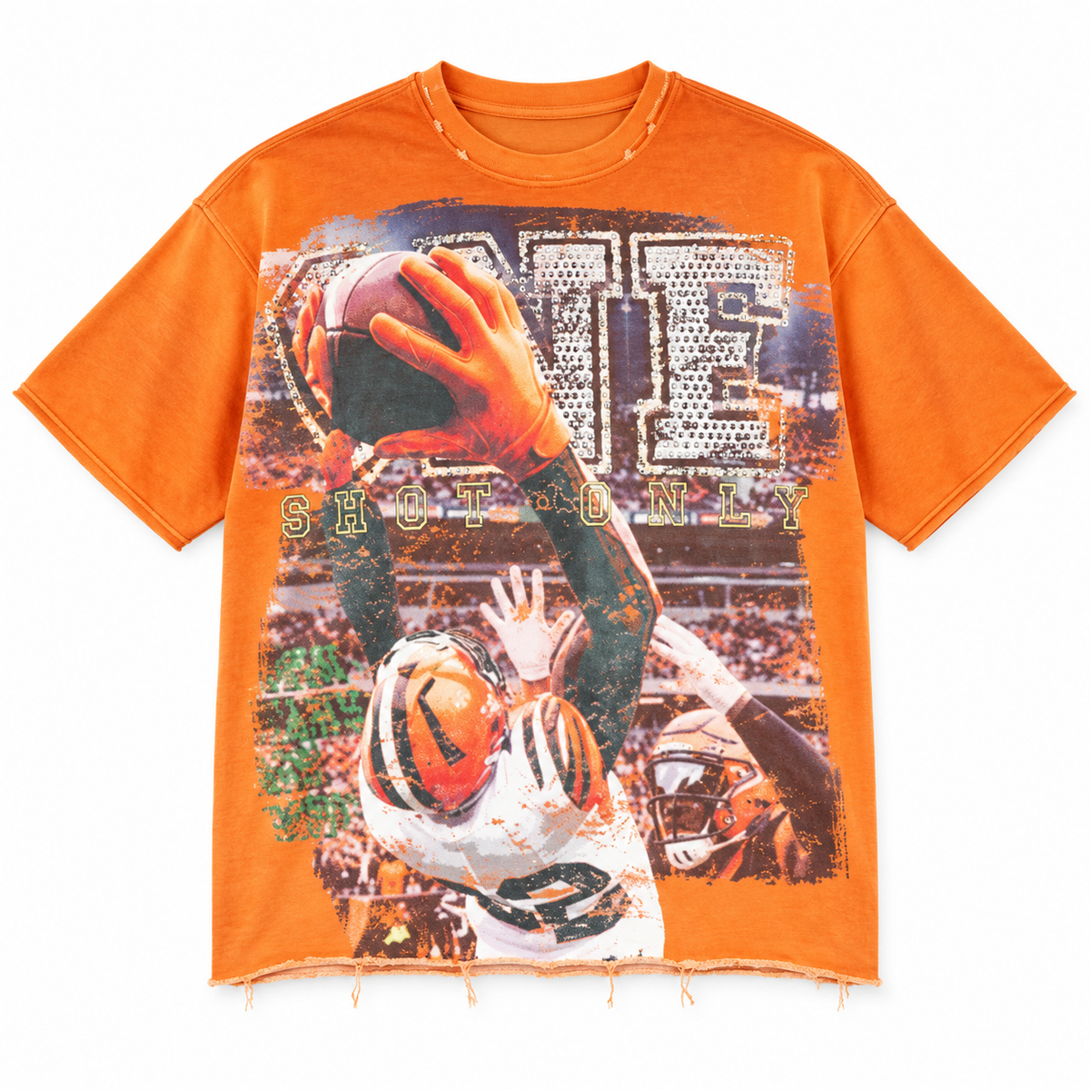 R3BEL ONE GRAPHIC TEE - ORANGE flat lay