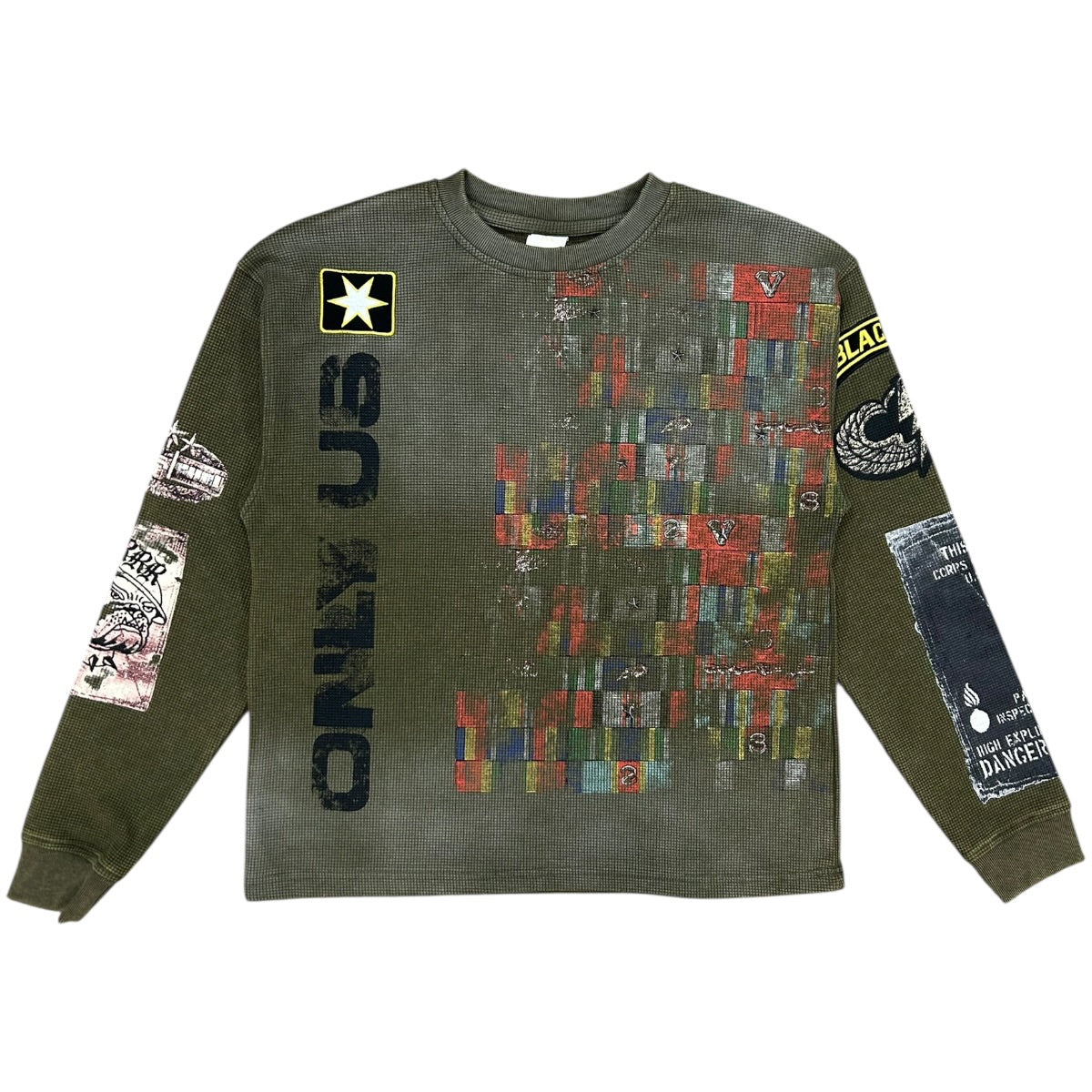 R3BEL MILITARY GRAPHIC THERMAL - OLIVE flat lay