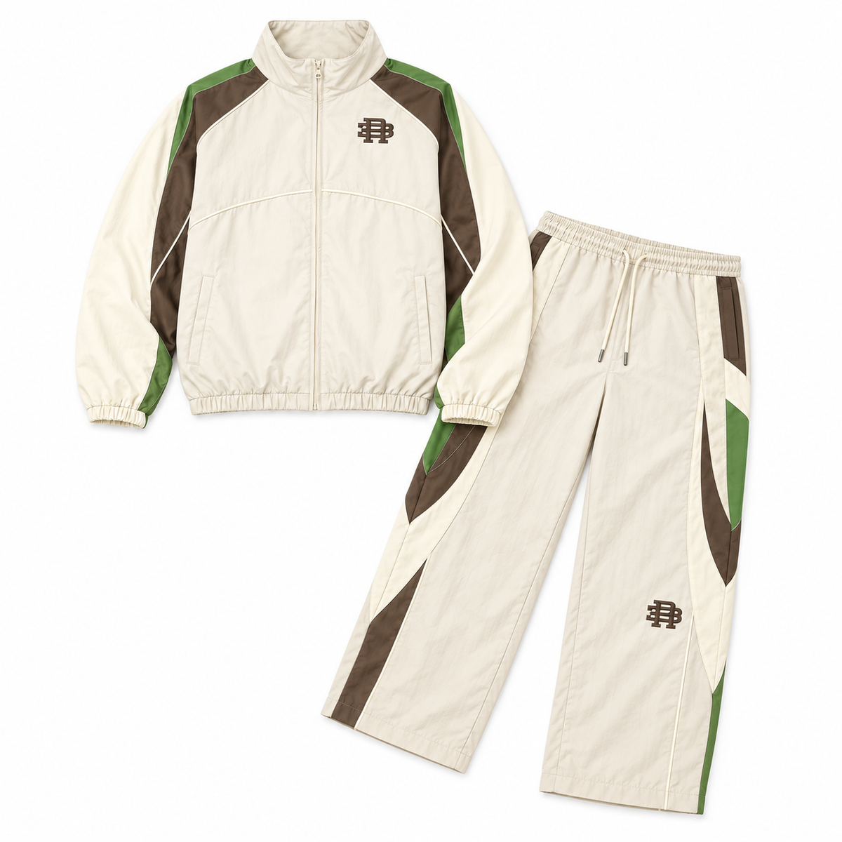 R3BEL VINTAGE WINDBREAKER SET - SAND flat lay
