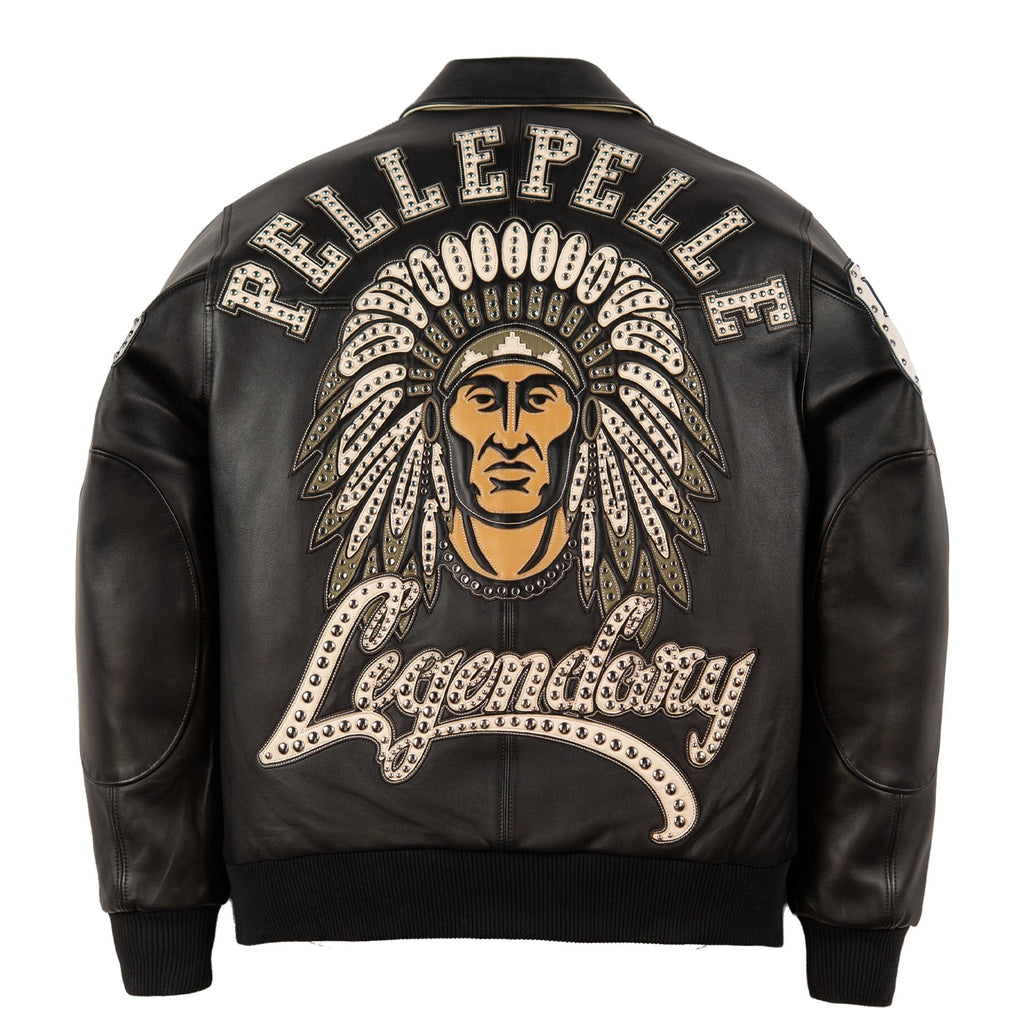 Pelle Pelle Legendary Jacket, Black / Ivory / Olive, back