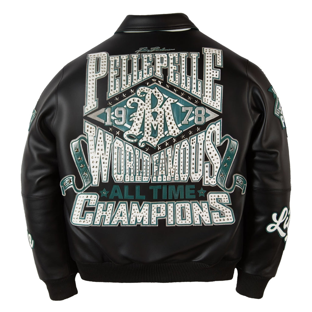 Pelle Pelle All Time Champions Jacket, Black / Dark Green, back