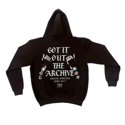 Archive Ministry| Wrist Bling Hoodie Brown