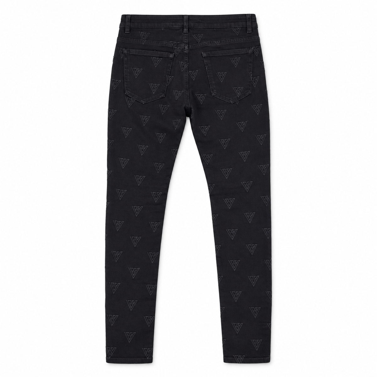 VALABASAS CAELUNE BLACK SKINNY JEANS Black back flat lay