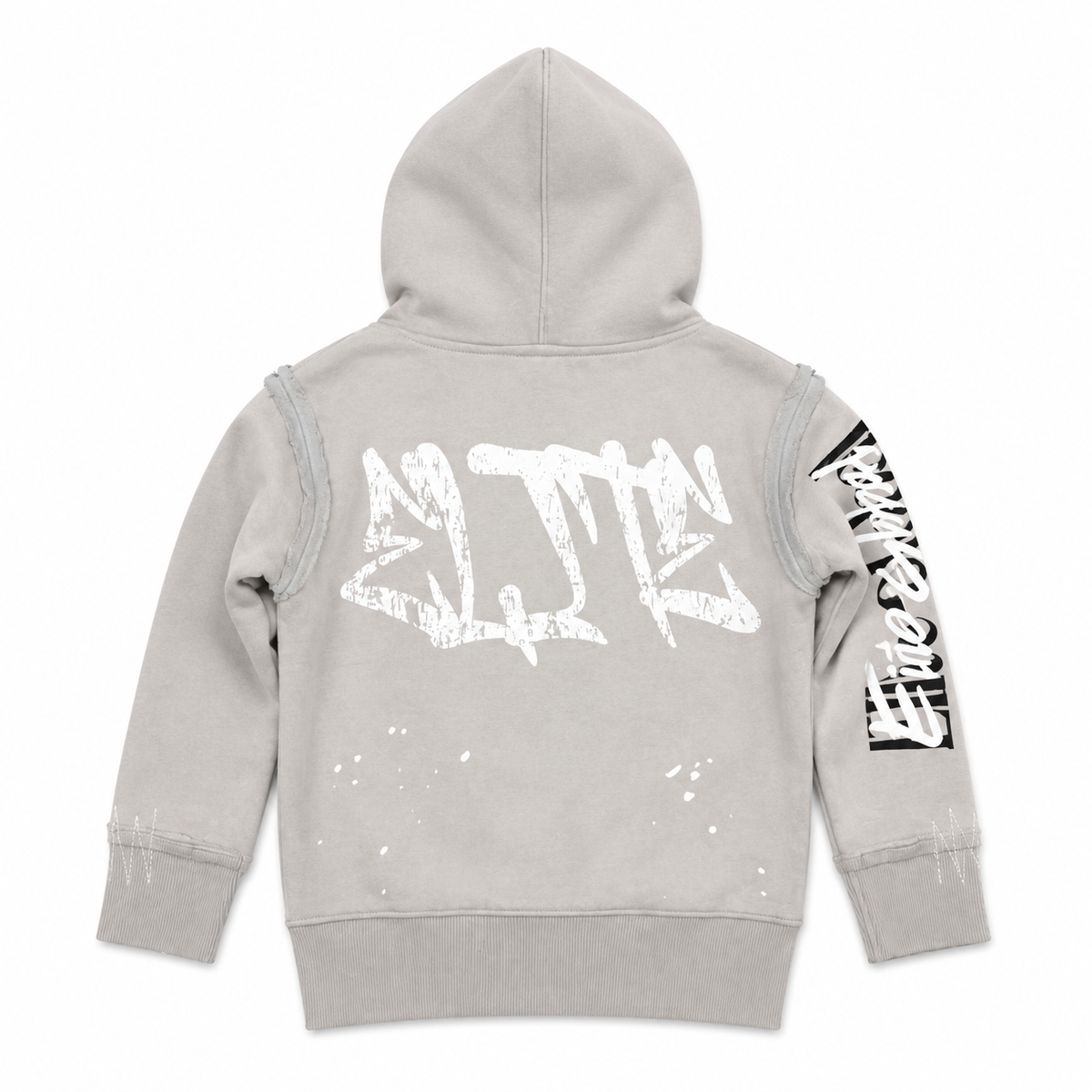 ELITE | KIDS DOUBLE LAYER ROYAL ZIP-UP HOODIE - GREY / BLUE (4379-JR) - back