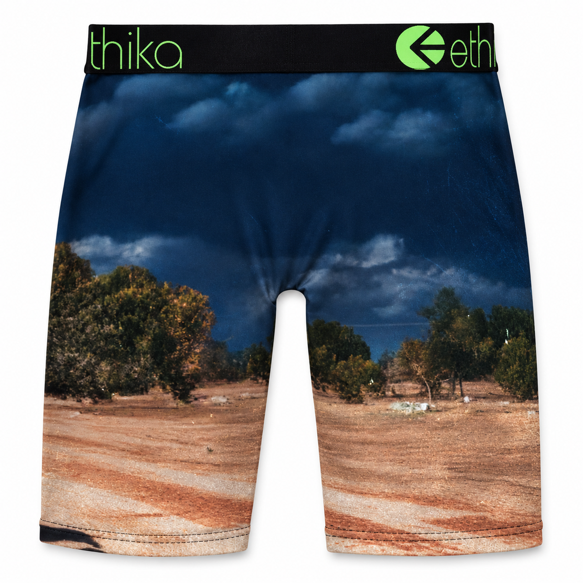 Neon Stallion boxer briefs - back flat lay on white