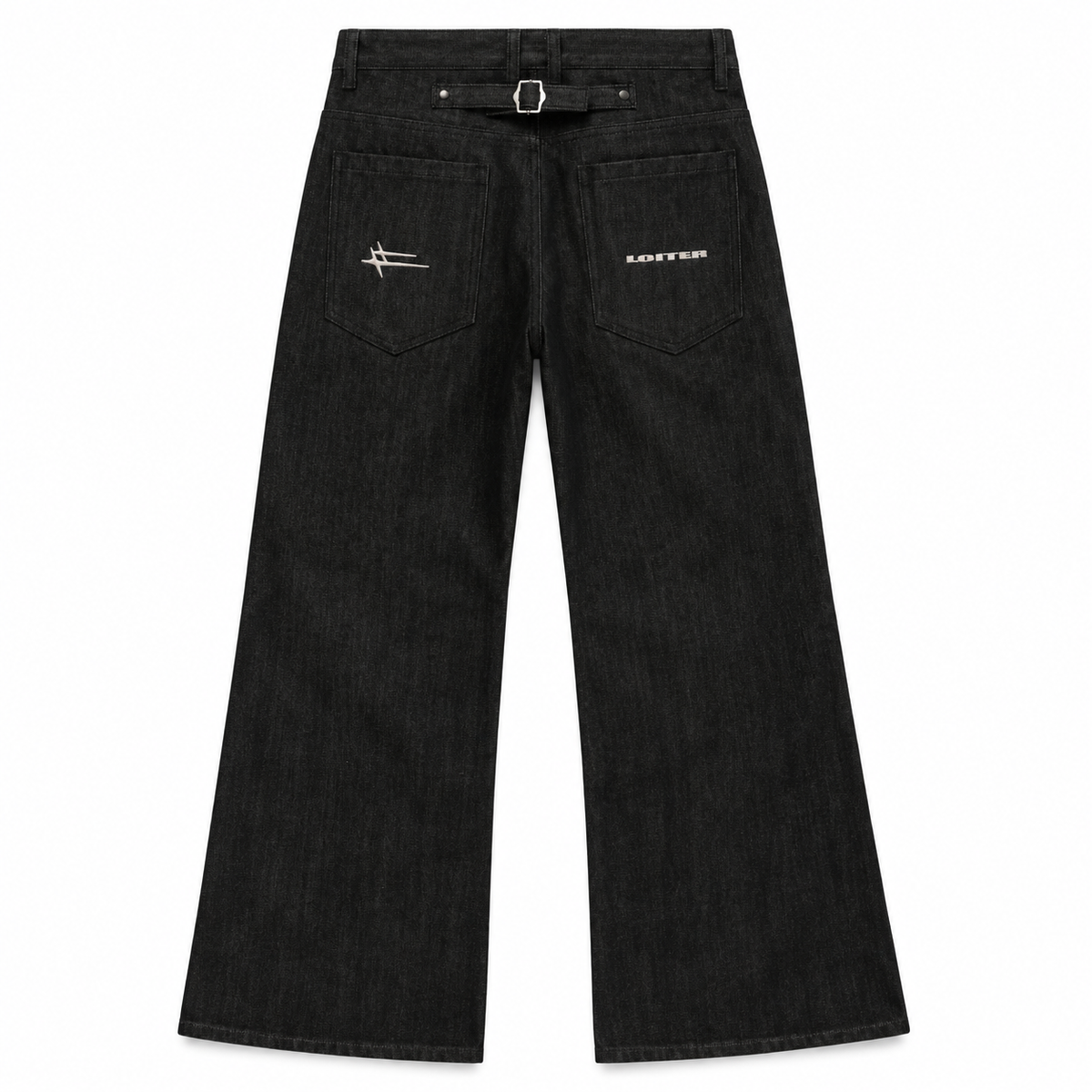 SELVEDGE DENIM BOOT CUT JEANS BLACK