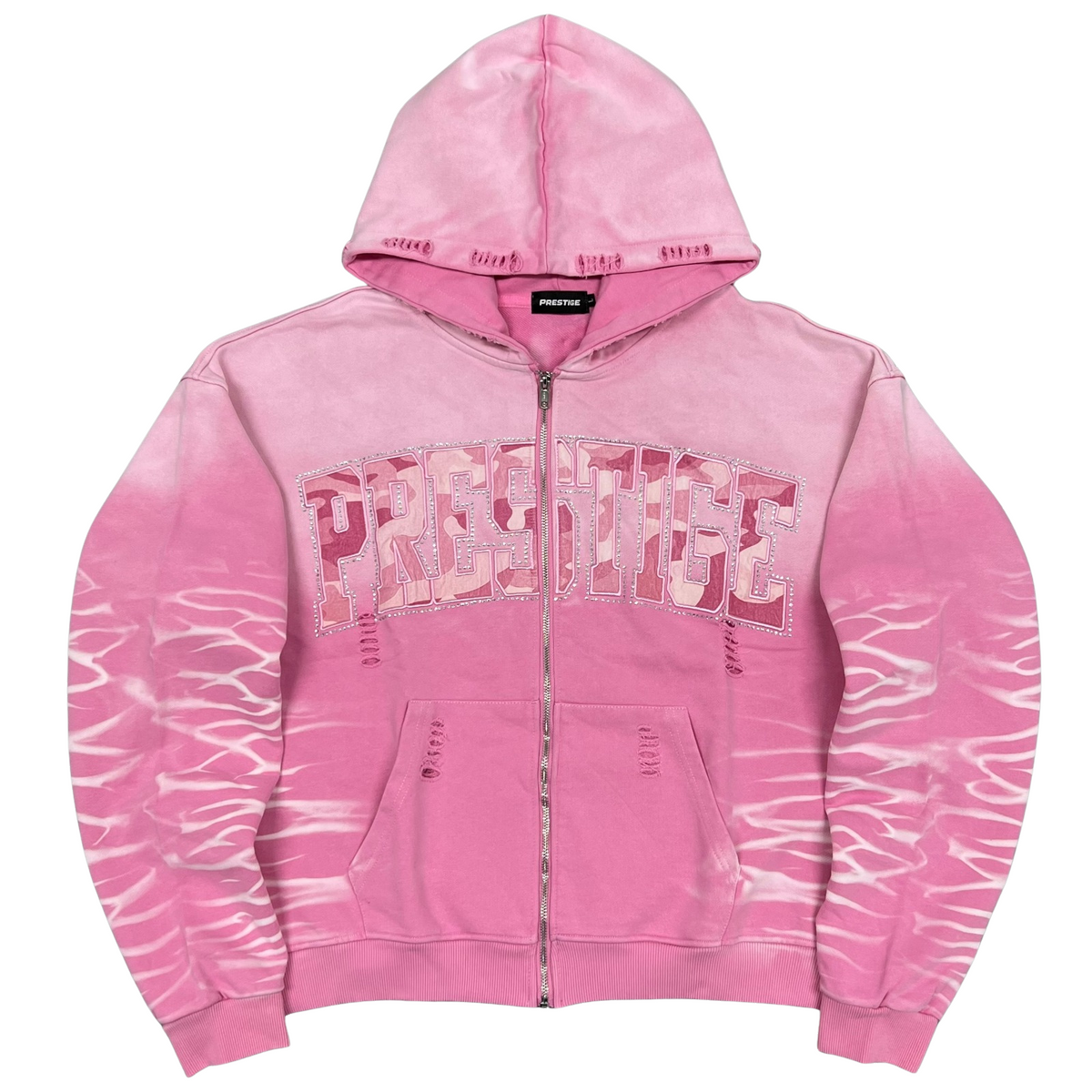 ECLIPSE ZIP-UP HOODIE - Pink - front flat lay