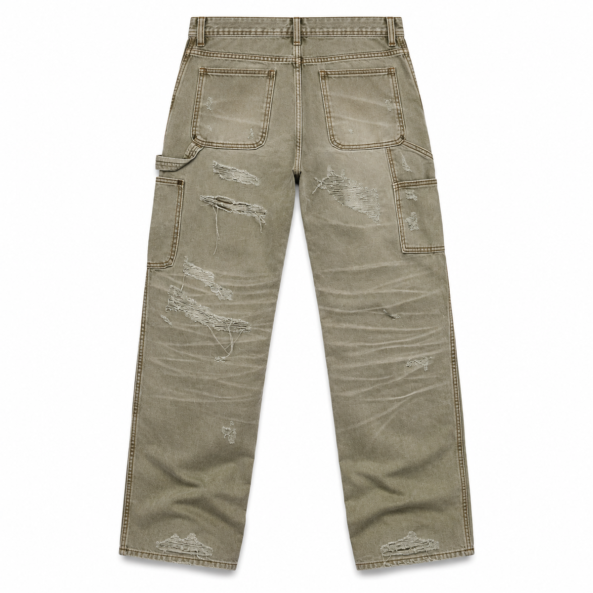 VALABASAS BOOKER CANVAS GREEN STRAIGHT JEANS Green back flat lay